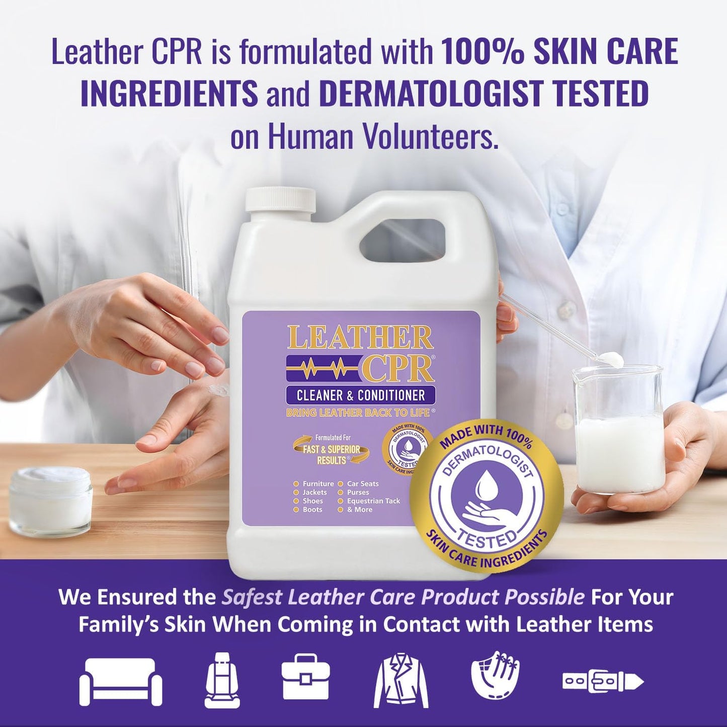 Leather CPR Cleaner and Conditioner 18oz. Bring Leather Back To Life on Furniture, Car Seats, Handbags, Jackets, Boots, Saddles, Purses & Shoes. Restores Shine, Softness & Color to Real Leather