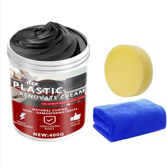 Car Plastic Restorer Pro - 14oz Auto Interior & Exterior Renewal Paste | Restores Faded Dashboards, Trim & Bumpers | UV Protection, Non-Greasy & Long-Lasting Finish