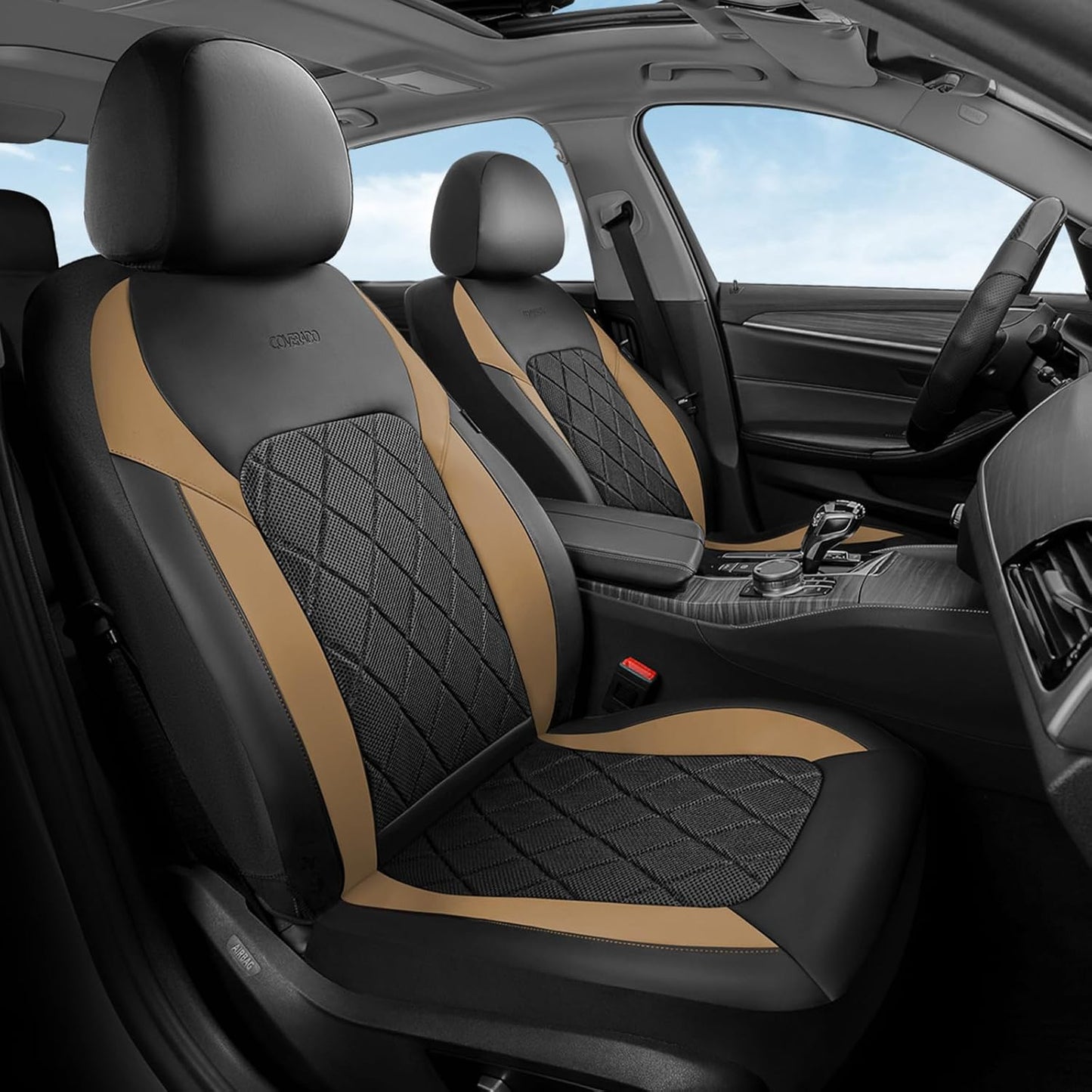 Coverado Car Seat Covers, Seat Covers Full Set, 5 Seats Automotive Seat Cover, Mesh Breathable Seat Protectors, Universal Fit for Most Cars
