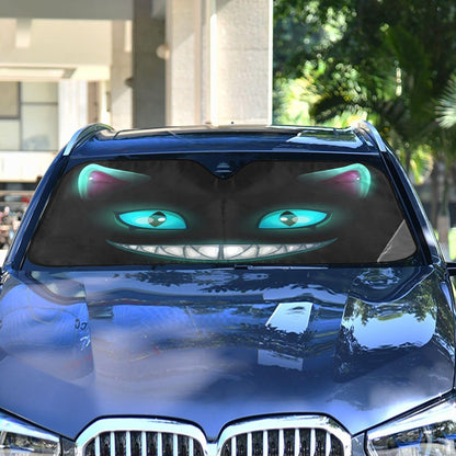 Black Leopard Car Windshield Sun Shade Animal Skin Print Foldable UV Ray Sun Visor Protector Sunshade to Keep Your Vehicle Cool (51" x 27.6")