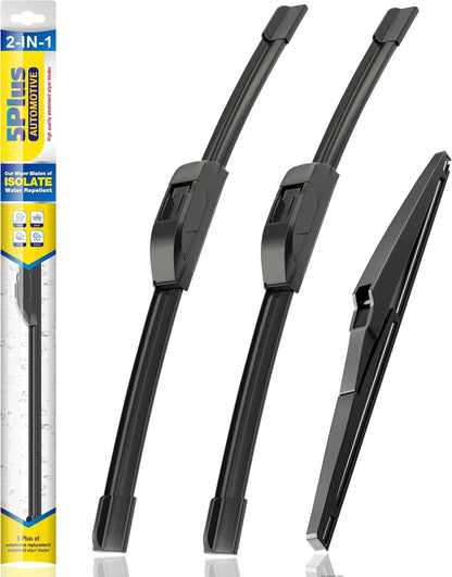 5 PLUS® Silicone Windshield Wipers Replacement for 2019-2024 Toyota RAV4/ 2006-2015 Mazda 5 Wiper Blades(Set of 3), Windshield Wiper Blades For My Car-26"/16"/12" - Colors B