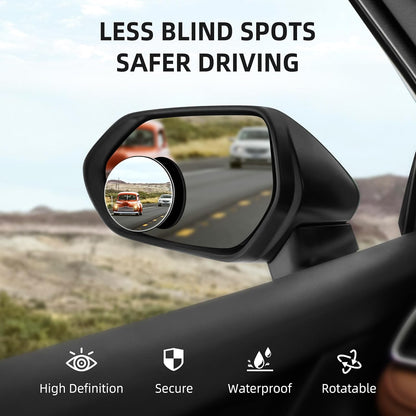 Blind Spot Mirror for Car (2 Pack) - HD Frameless Wide-Angle Convex Mirror for Side View Mirrors Blindspot - 2 Inch Round Self Adhesive Angle Adjustable Blind Spot Mirrors for Car, SUV, Trucks