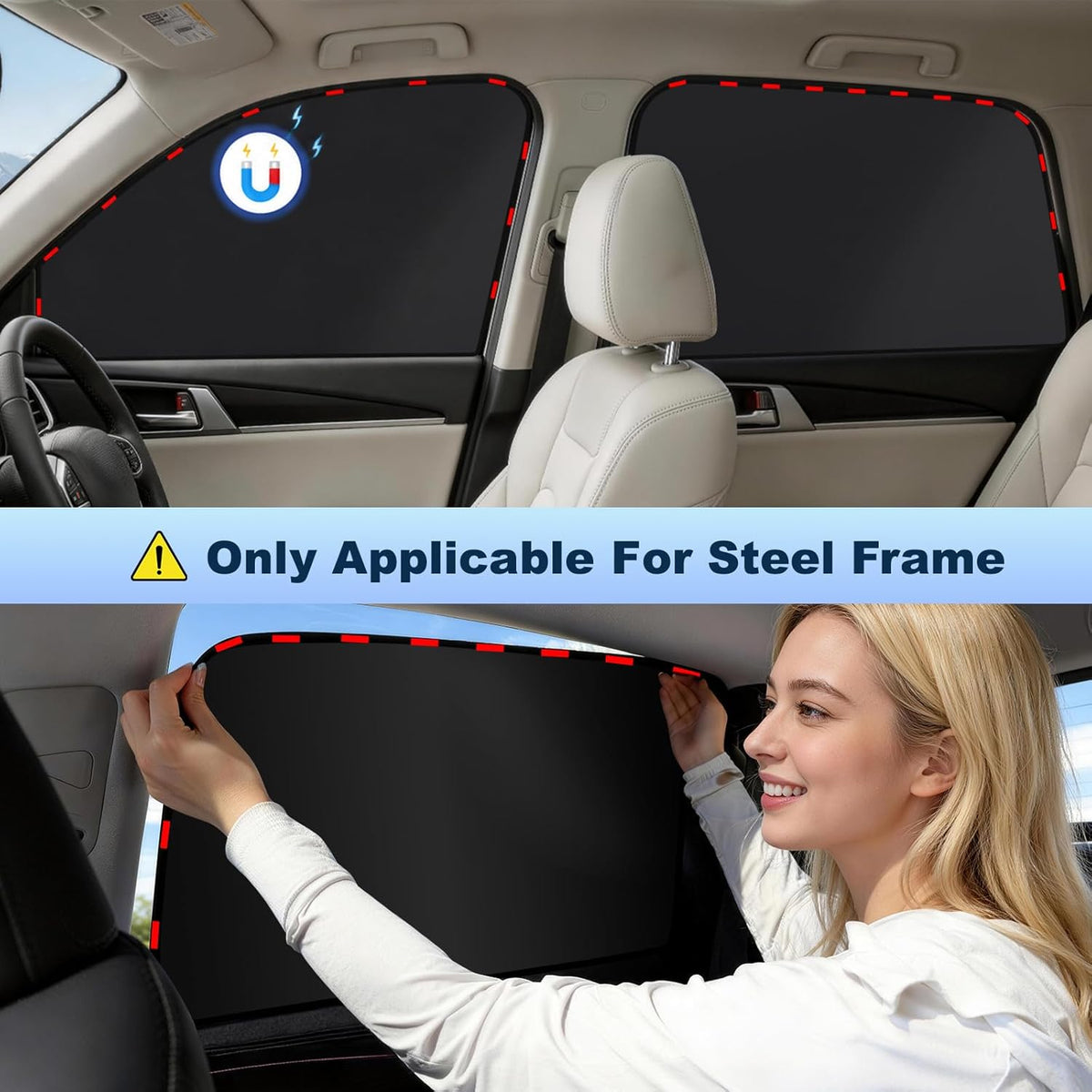 ZATOOTO Side Window Sun Shade - 4 Pack Car Window Covers 99% UV Light Block Car Curtains Magnetic Side Window Sun Shade Keeps Cooler for Breastfeeding, Taking a nap, Changing Clothes, Camping