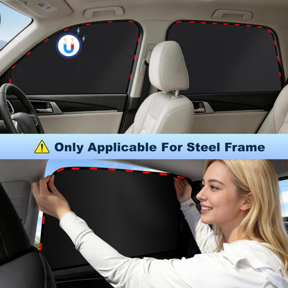 ZATOOTO Side Window Sun Shade - 4 Pack Car Window Covers 99% UV Light Block Car Curtains Magnetic Side Window Sun Shade Keeps Cooler for Breastfeeding, Taking a nap, Changing Clothes, Camping