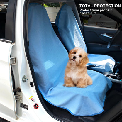 Waterproof Sweating Car Seat Cover for Post Gym Workout, Running, Swimming, Beach and Hiking, Universal Fit Non-Slip Towel Bucket Seat Protector for Cars SUV Trucks, Machine Washable (Grey)