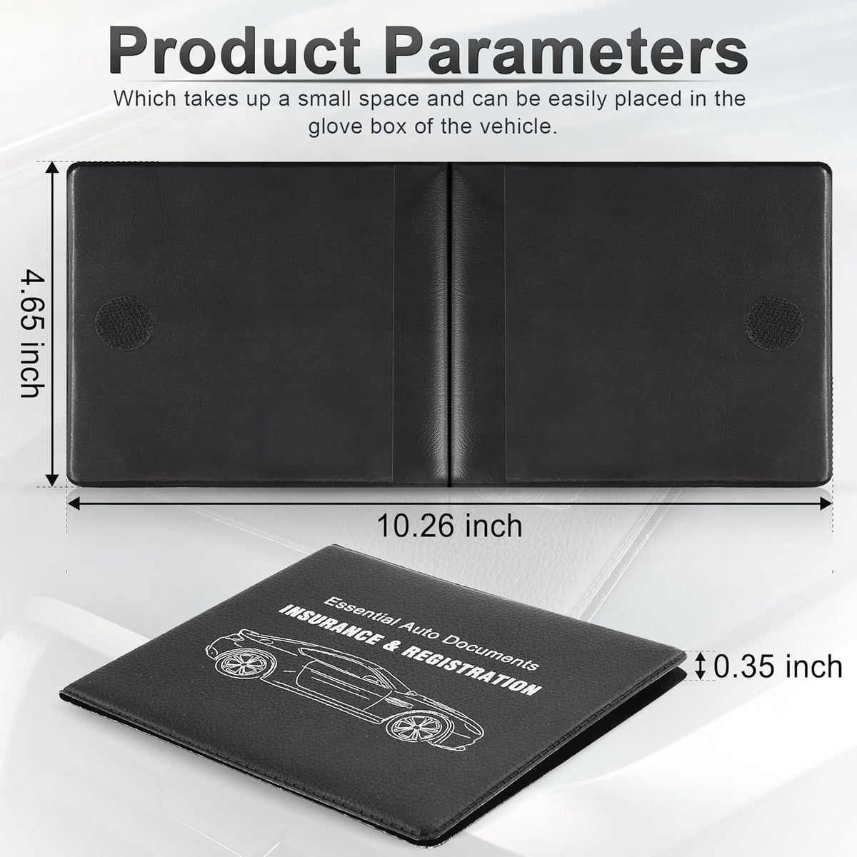 UYYE Car Registration and Insurance Card Holder, Vehicle Glove Box Car Organizer, Interior Car Accessories for Documents, Cards, License - 2 Pack