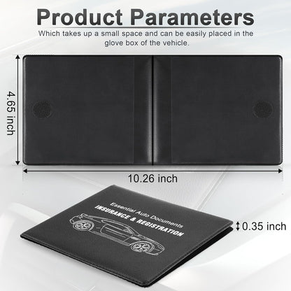 UYYE Car Registration and Insurance Card Holder, Vehicle Glove Box Car Organizer, Interior Car Accessories for Documents, Cards, License - 2 Pack