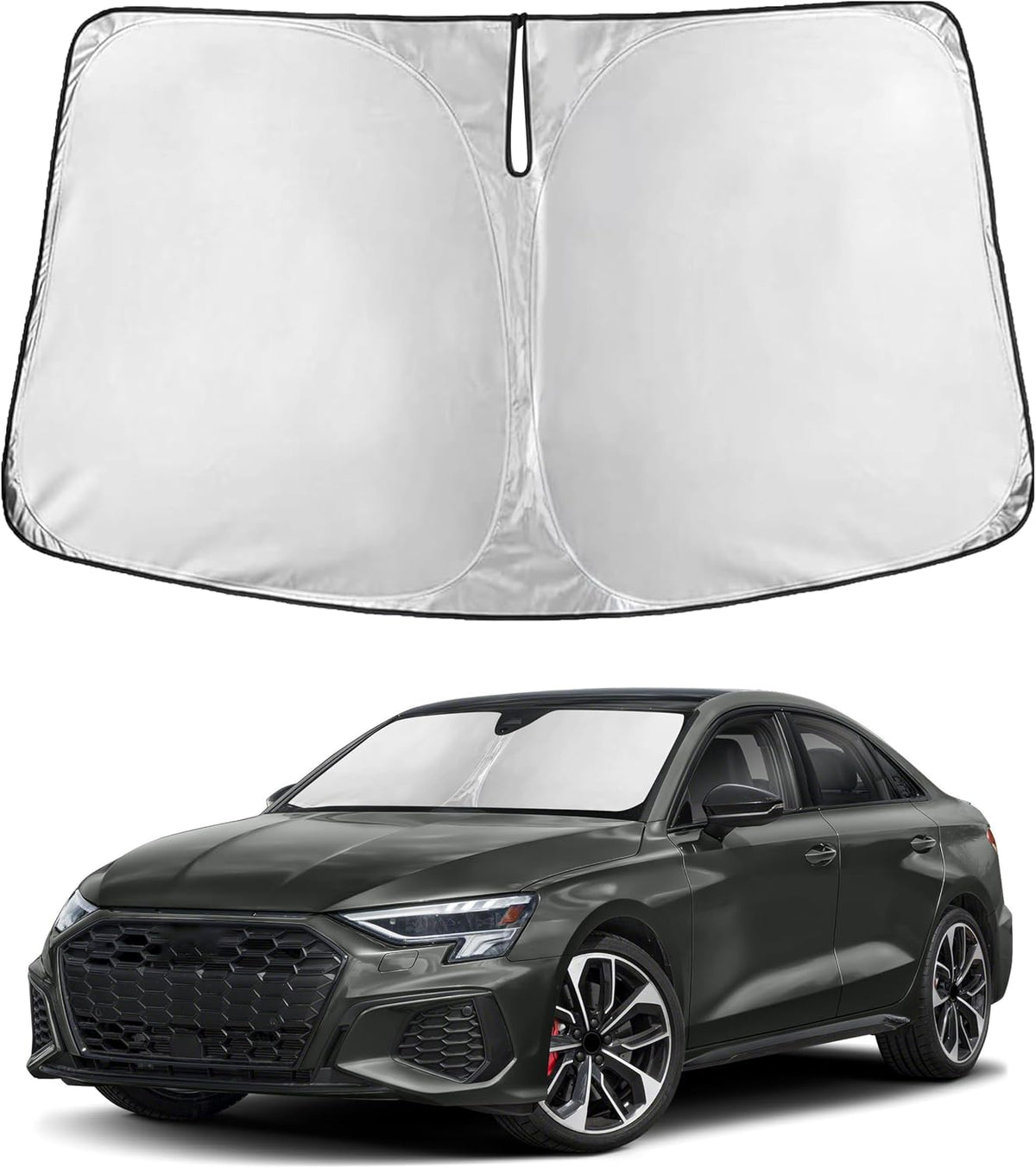 EcoNour Car Windshield Sun Shade | 2025 Upgraded Innovative No-Light-Pass Technology for Maximum Coverage | Foldable Sun Shade Keeps Your Vehicle Cool | Must-Have Car Accessories | Small (59" x 29") - Colors C