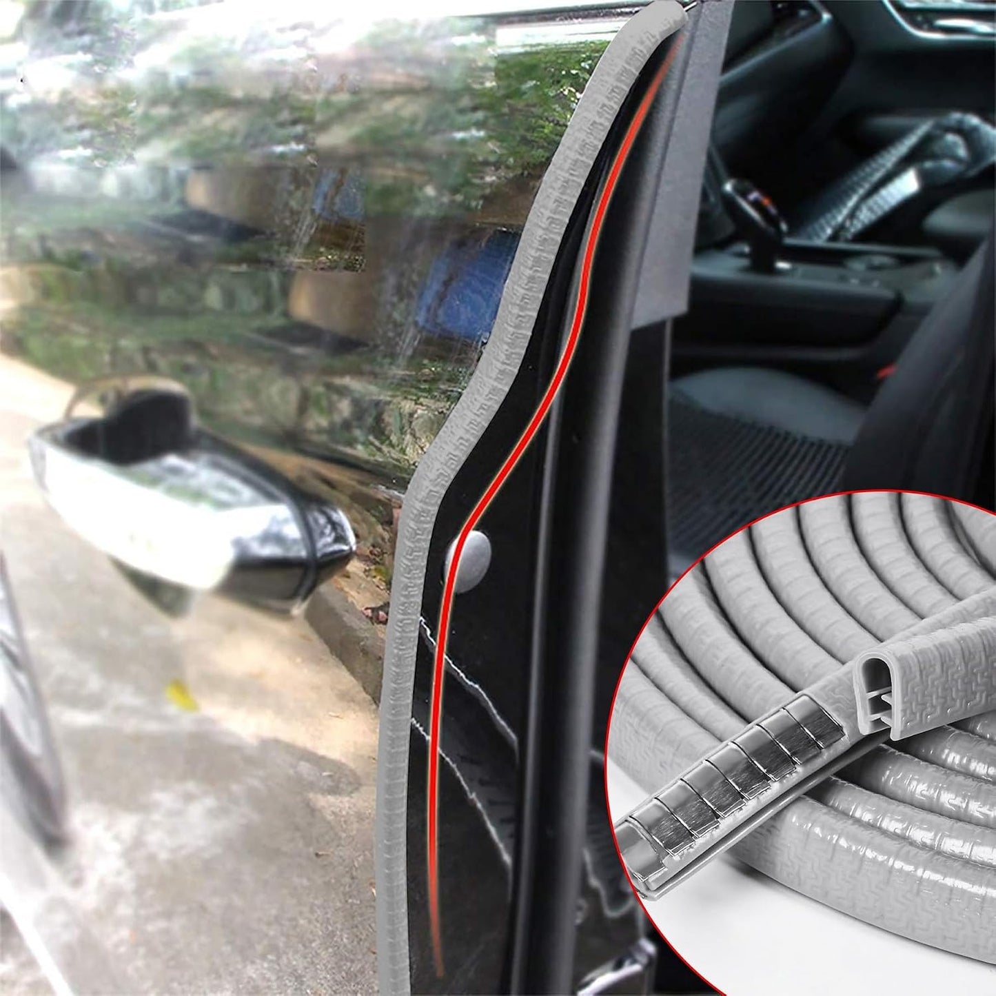 MYFAMIREA 33Ft(10M) Long Car Door Edge Guards, U Shape Edge Trim Rubber Seal Protector Car Door Protection Anti-Collision Rubber Clips Easy to Cut No Need Adhesive Fit for Most Vehicles| Black