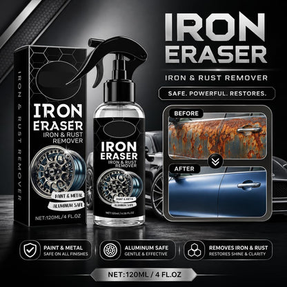 Iron Eraser Iron and Rust Remover Spray, Iron Powder Fallout Cleaner for Automotive Paint & Wheels, 2PCS