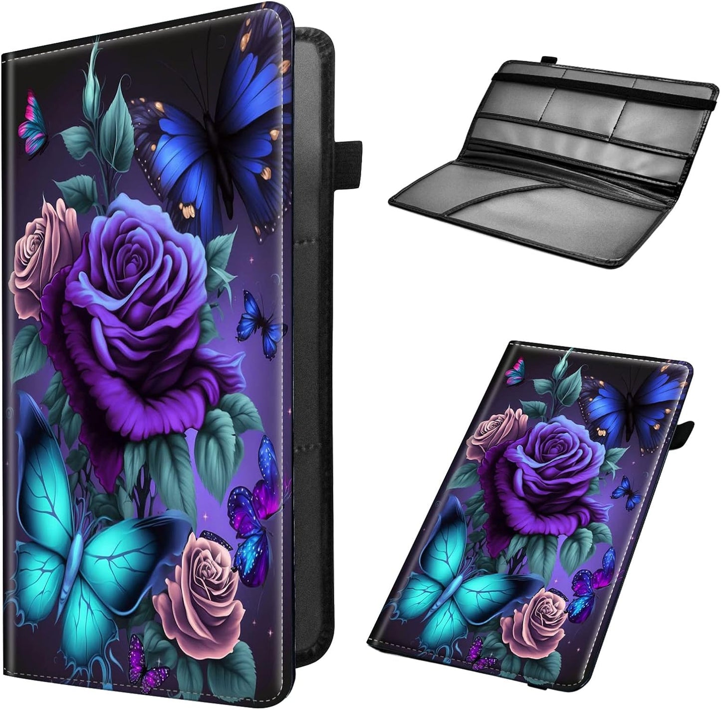 Car Registration and Insurance Holder, Leather Car Glove Box Organizer, Cool Car Accessories for ID, Driver's License Cards & Essential Document, business cards, Men&Women, Retro Audio Cassette