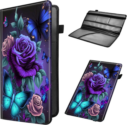 Car Registration and Insurance Holder, Leather Car Glove Box Organizer, Cool Car Accessories for ID, Driver's License Cards & Essential Document, business cards, Men&Women, Retro Audio Cassette