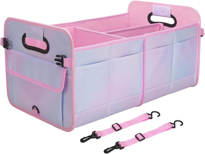 titiyiof Trunk Organizer For Suv & Sedan,Car Organizers and Storage, Waterproof Collapsible & Adjustable Straps,Sturdy Car Organization for Car Accessories, Tools,Food，Sundries,2-3 Compartment（Beige）