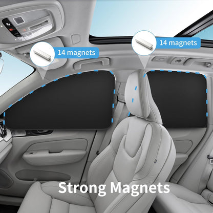 Car Window Sun Shades Curtains - Magnetic Privacy Curtains Side Window Sun Shades 100% Block Light Car Window Covers with Cooler Feeling 4Pcs, Thicken(Thickset, 4pcs)