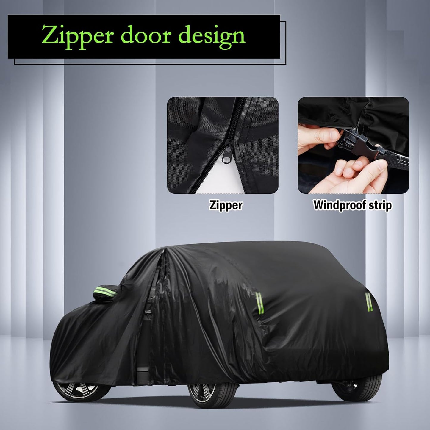 Car Cover Custom Fit for Toyota Corolla 2000-2025, Honda Civic 1991-2025, Waterproof All Weather Full Exterior Cover Rain Sun Protector Car Cover with Door Zipper