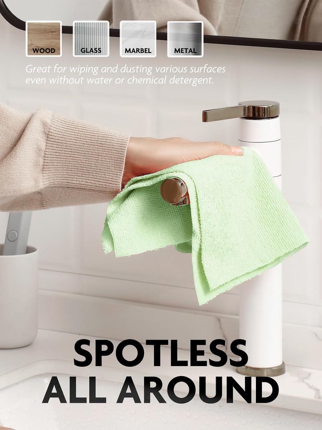 Fantasticlean Microfiber Cleaning Cloth Roll -75 Pack, Tear Away Microfiber Towels, 12" x 12", Reusable, Washable, Scratch Free, Ultra Absorbent for All-Around Cleaning Supplies (DimGray)