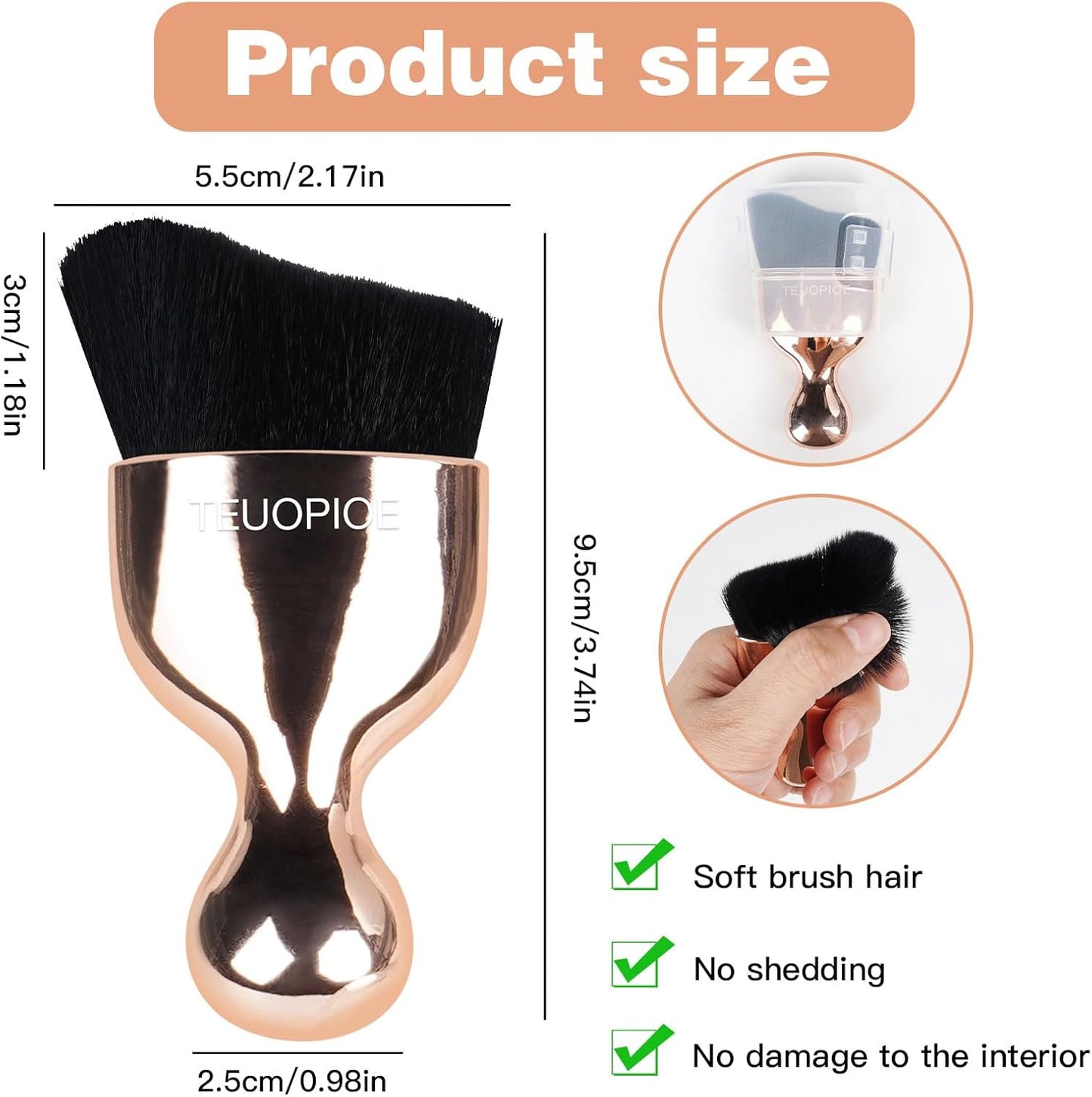 Car Interior Cleaning Brush, Car Duster Interior,Car Detailing Brush Dusting Brush,Car Interior Cleaning Tool, Auto Soft Hair Car Brush,Auto Interior Dust Brush for Air Vents(Brown)