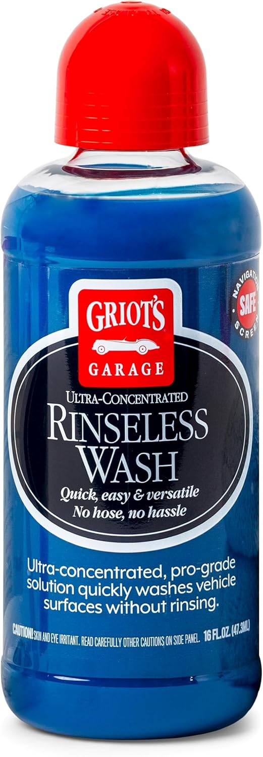 Griot's Garage Rinseless Wash for Car Cleaning and Detailing, No-Rinse Vehicle Washing, Dilutes Into Detailer, Clay Bar Lubricant, 10479, 35oz