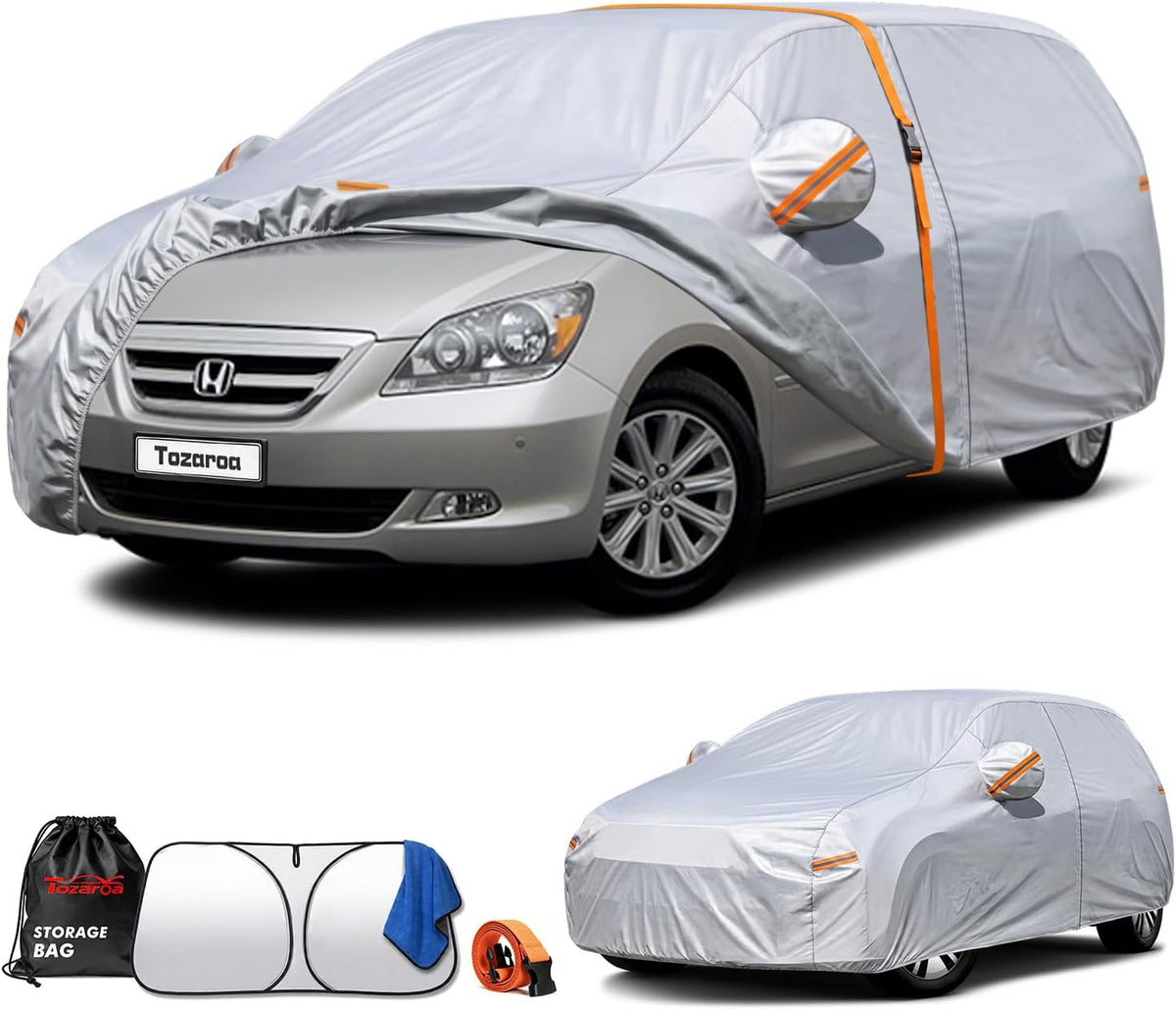 Car Cover Waterproof All-Weather,Heavy-Duty Outdoor Full Exterior Automobiles Sedan/Coupe (Length 186-193 inch) with Windshield Sun Shade Universal Fit Toyota Camry, Tesla Model 3, Accord etc