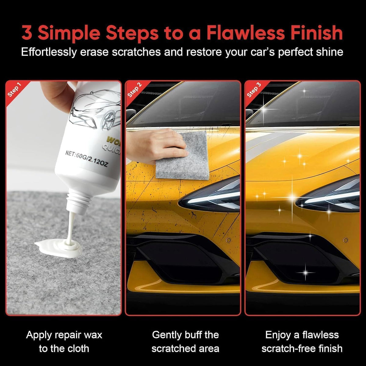 Car Scratch Remover - 2026 Upgrade Scratch Remover for Vehicles, Nano Polix Car Scratch Remover, Quick Fix Removal Paste for Deep Scratch Repair, All Paint Colors Polishing Kit