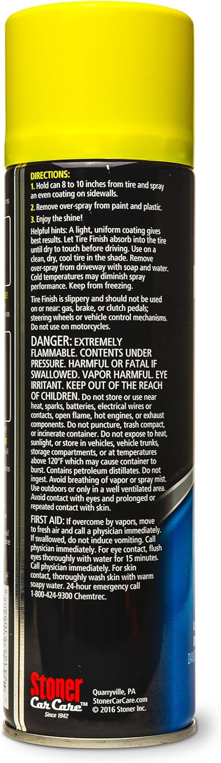 Stoner Car Care 91094-6PK More Shine Tire Finish – Tire Shine Spray Restores Deep Matte Black Finish with Long-Lasting Rain-Resistant Protection, Dry-to-Touch – 12 oz (Pack of 6)
