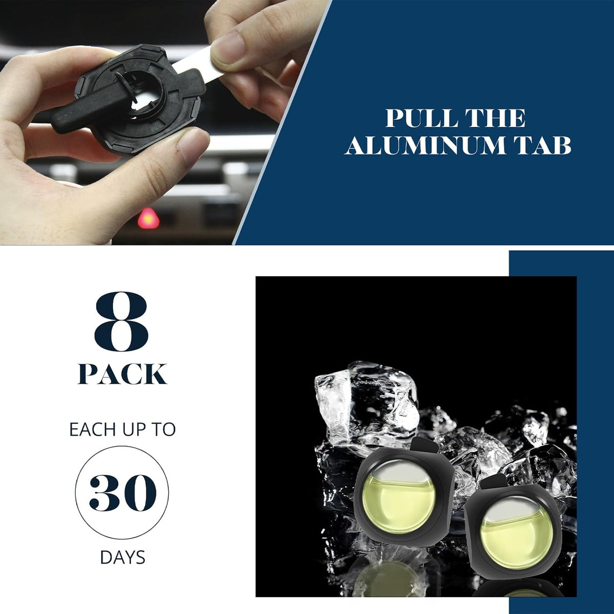 DRIVEJOY Car Air Freshener Vent Clips, 8 PK, 6 Ocean, 2 New Car Scent, Long Lasting Air Fresheners for Men & Women, Up to 240 Days, Odor Eliminator