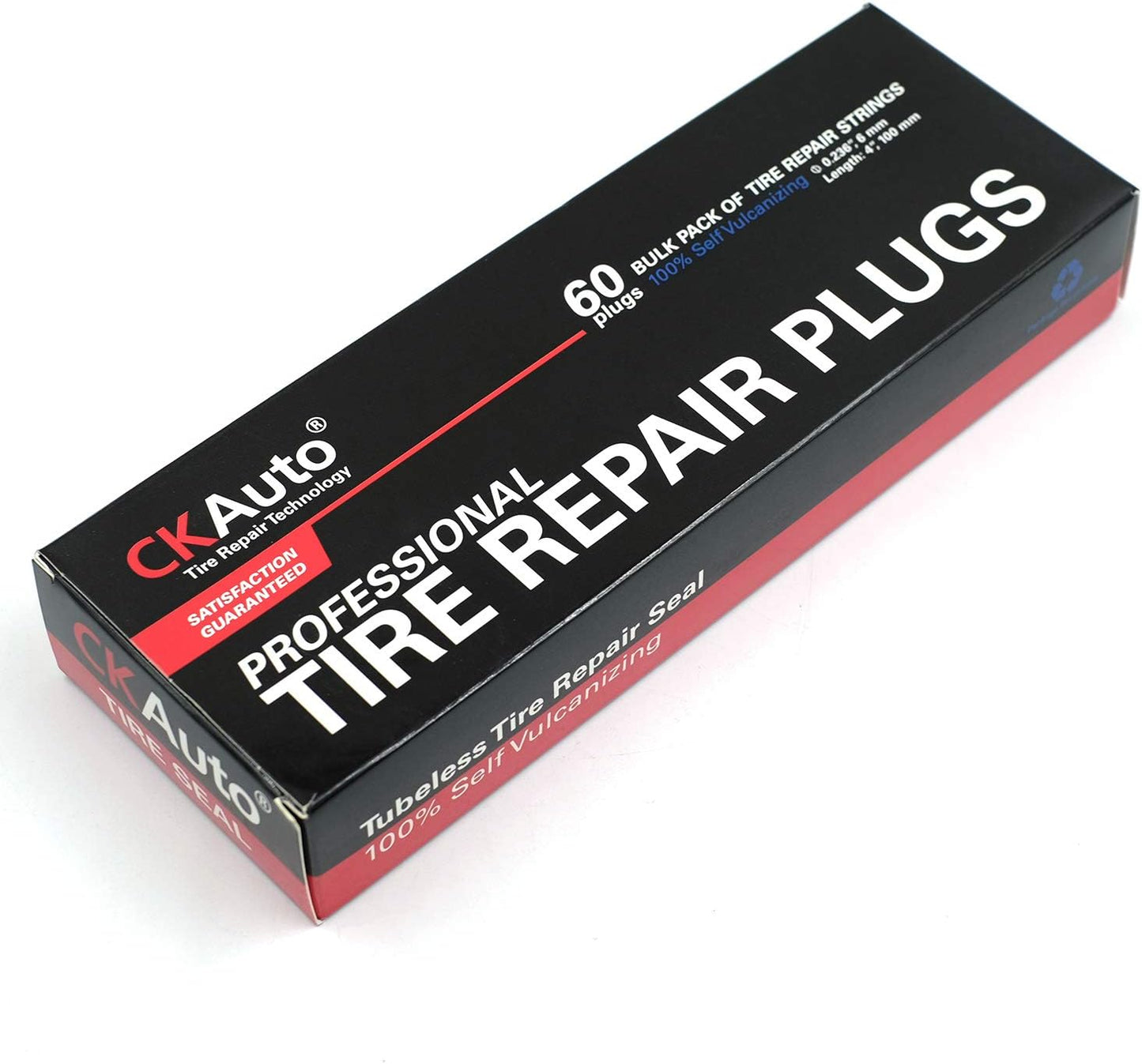 CKAuto 30pcs 4" Black Tire Repair Strings, Automotive Tool Tire Repair Plugs for Tubeless Off-Road Tires Car, Bike, ATV, UTV, Wheelbarrow, Mower