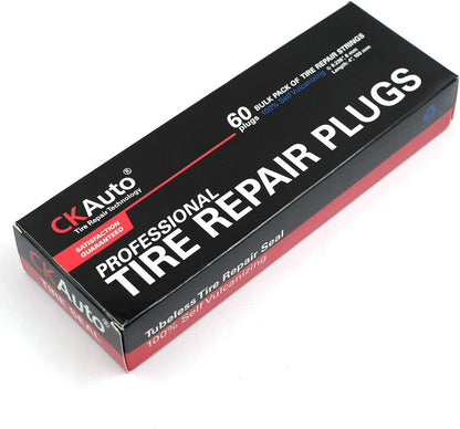 CKAuto 30pcs 4" Black Tire Repair Strings, Automotive Tool Tire Repair Plugs for Tubeless Off-Road Tires Car, Bike, ATV, UTV, Wheelbarrow, Mower