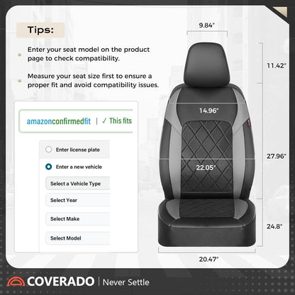 Coverado Car Seat Covers, Seat Covers Full Set, 5 Seats Automotive Seat Cover, Mesh Breathable Seat Protectors, Universal Fit for Most Cars