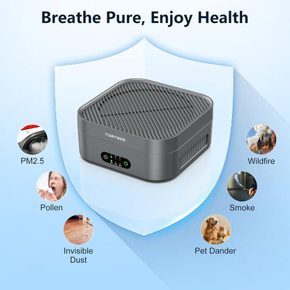 Air Purifiers for Home 600 Sq.Ft, TDBYWAE H13 True HEPA Air Purifier with USB Cable for Pets Dust Dander Pollen Odor Smoke, Small Portable Air Purifier for Bedroom Office Desktop Car RV