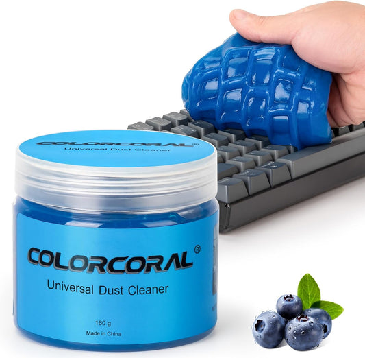 ColorCoral Cleaning Gel Universal Dust Cleaner for PC Keyboard Car Detailing Office Electronics Laptop Dusting Kit Computer Dust Remover, Computer Gaming Car Accessories, Gift for Men Women 160g
