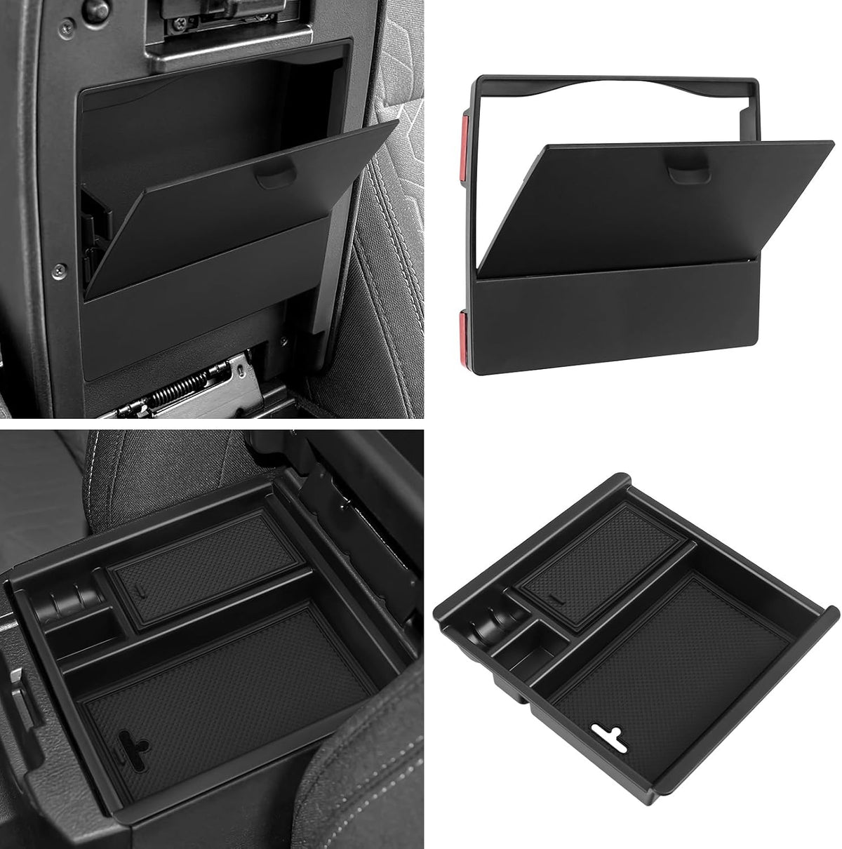 Glove Box Dividers Organizer Compatible with Toyota 2016-2020 2021 2022 2023 Tacoma Accessories Black ABS Material Center Console Organizer