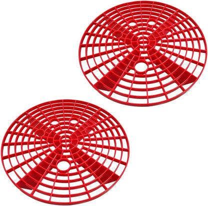 2 PCS Car Wash Bucket Insert, Car Wash Grit Filter Trap Dirt Fits 12 Inches Diameter Bucket, Insert for Automotive Detailing and Cleaning, Car Accessories (Black+Red)