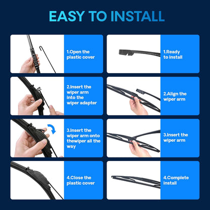 5 PLUS 26"+17" Windshield Wipers Blade Replacement for Nissan 02-06 19-24 Altima/07-12 20-24 Sentra/20-24 Versa Wiper Blades-Front All-Weather Wiper Blades Exact fit J-Hook Type (Pack Of 2)