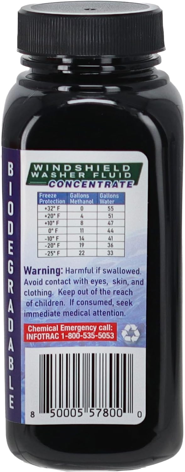 Qwix Mix Windshield Washer Fluid Concentrate, 1 Bottle Makes 32 Gallons, 1/4 oz. Makes 1 Gallon 100% Biodegradable