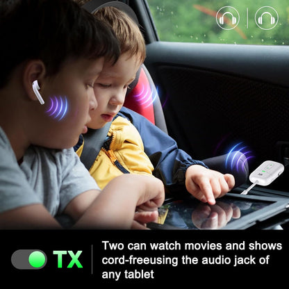Premium Airplane Bluetooth 5.4 Transmitter Adapter,Supports 2 AirPods/Headphones 2-in-1 Bluetooth Transmitter Receiver with aptX Low Latency,Wireless Adapter for Flight,TV,Gym,Tablets Car Stereo