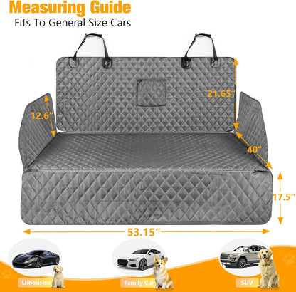 PETICON SUV Cargo Liner for Dogs, Waterproof Trunk Cover for SUVs with Bumper Flap Protector, Scratchproof Durable 600D Oxford Fabric, Non-Slip, Machine Washable