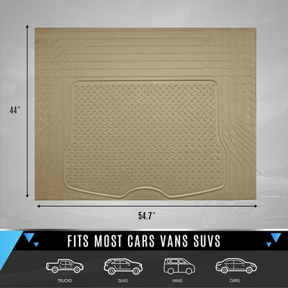 PIC AUTO Heavy Duty Cargo Liner, Trimmable All-Weather Rubber Trunk Mat for Cars, SUVs, Vans & Trucks, Anti-Slip Backing, Durable Protection, Large, Black