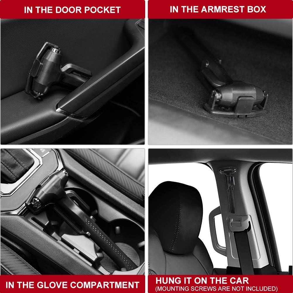 MOTORBUDDY 2-Pack Car Safety Hammer Seatbelt Cutter, Auto Emergency Escape Hammer with Window Glass Breaker and Seat Belt Cutter, Striking Red Escape Tool for Car Accidents