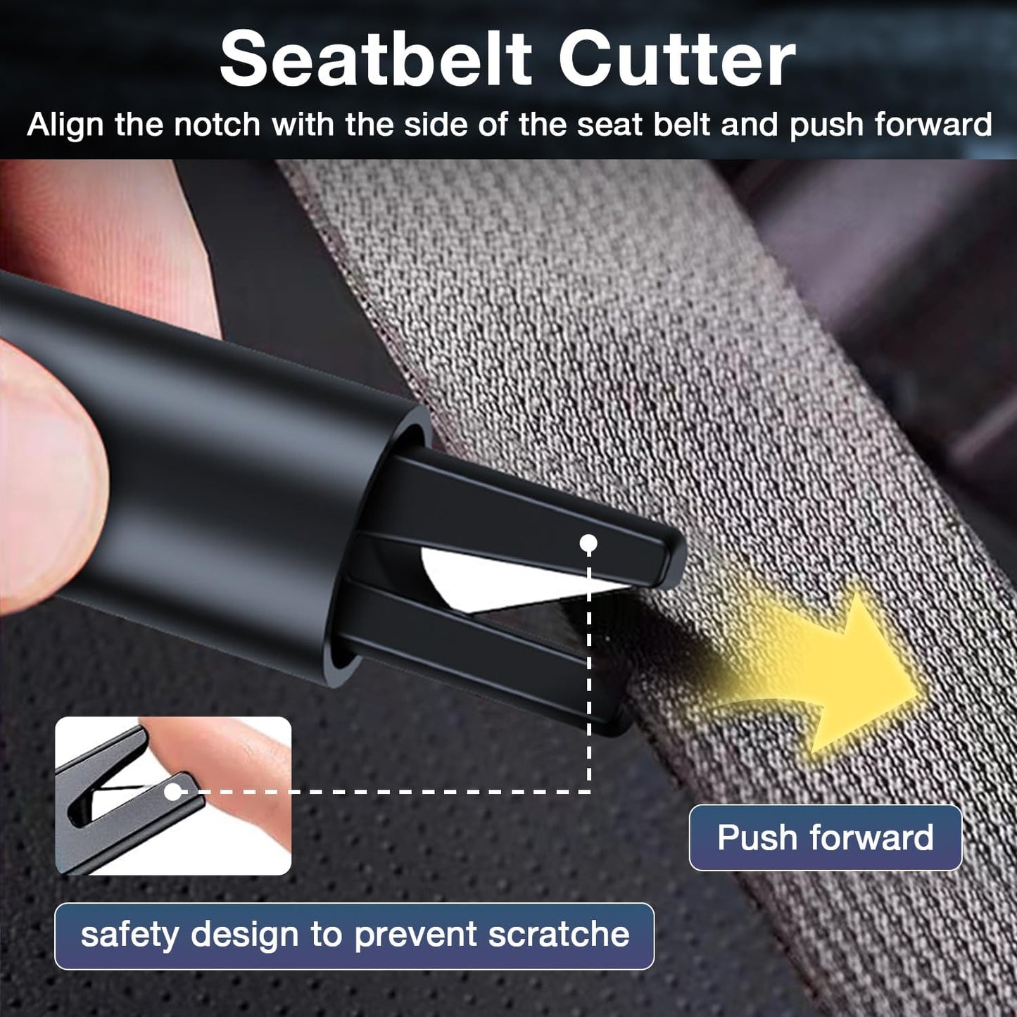 MOTORBUDDY 4-Pack Emergency Escape Hammer Seat Belt Cutter,Auto Car Safety Hammer with Window Glass Breaker，Escape Tool for Car Accidents