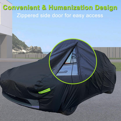 Car Cover Waterproof All Weather for Automobiles, Outdoor Full Exterior Covers for Sedan Black(Suggest Car Length from 194"-208")
