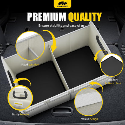 MIKKUPPA Car Trunk Organizer - 70L Collapsible Trunk Organizer for Groceries, Car Storage Organizers for SUV Auto Truck Van with Non Slip Bottom (Black)