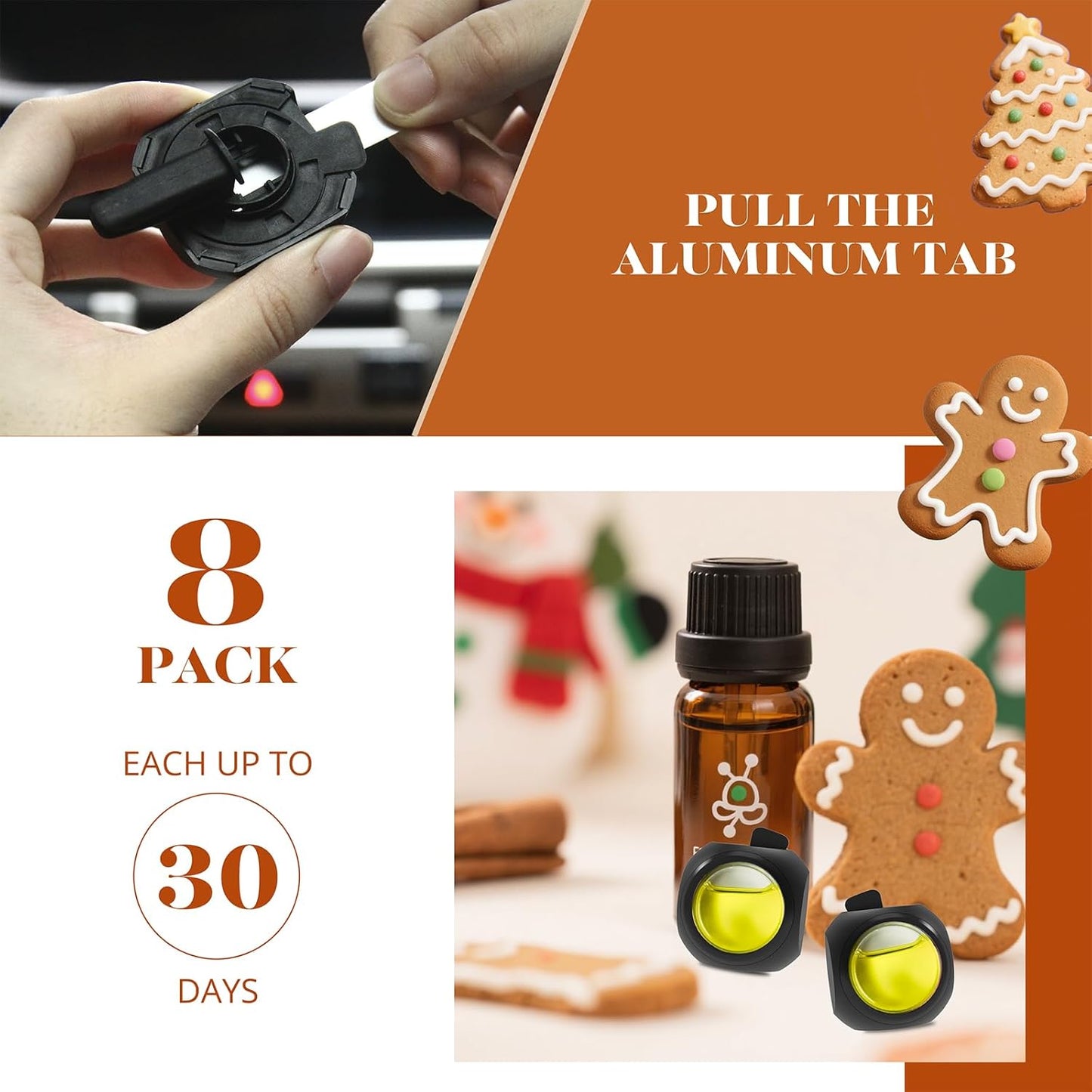 DRIVEJOY Car Air Freshener Vent Clips, 8 PK, 6 Ocean, 2 New Car Scent, Long Lasting Air Fresheners for Men & Women, Up to 240 Days, Odor Eliminator