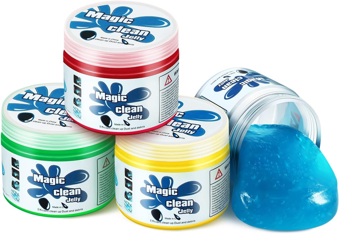 DNA MOTORING 4 Pack Car Cleaning Gels, Auto Detailing Tools Cleaning Putty Car Interior Cleaner Slime, Car Jelly Cleaner, Keyboard Cleaner, Car Cleaning Supplies, gifts for Men Women, TOOLS-00150