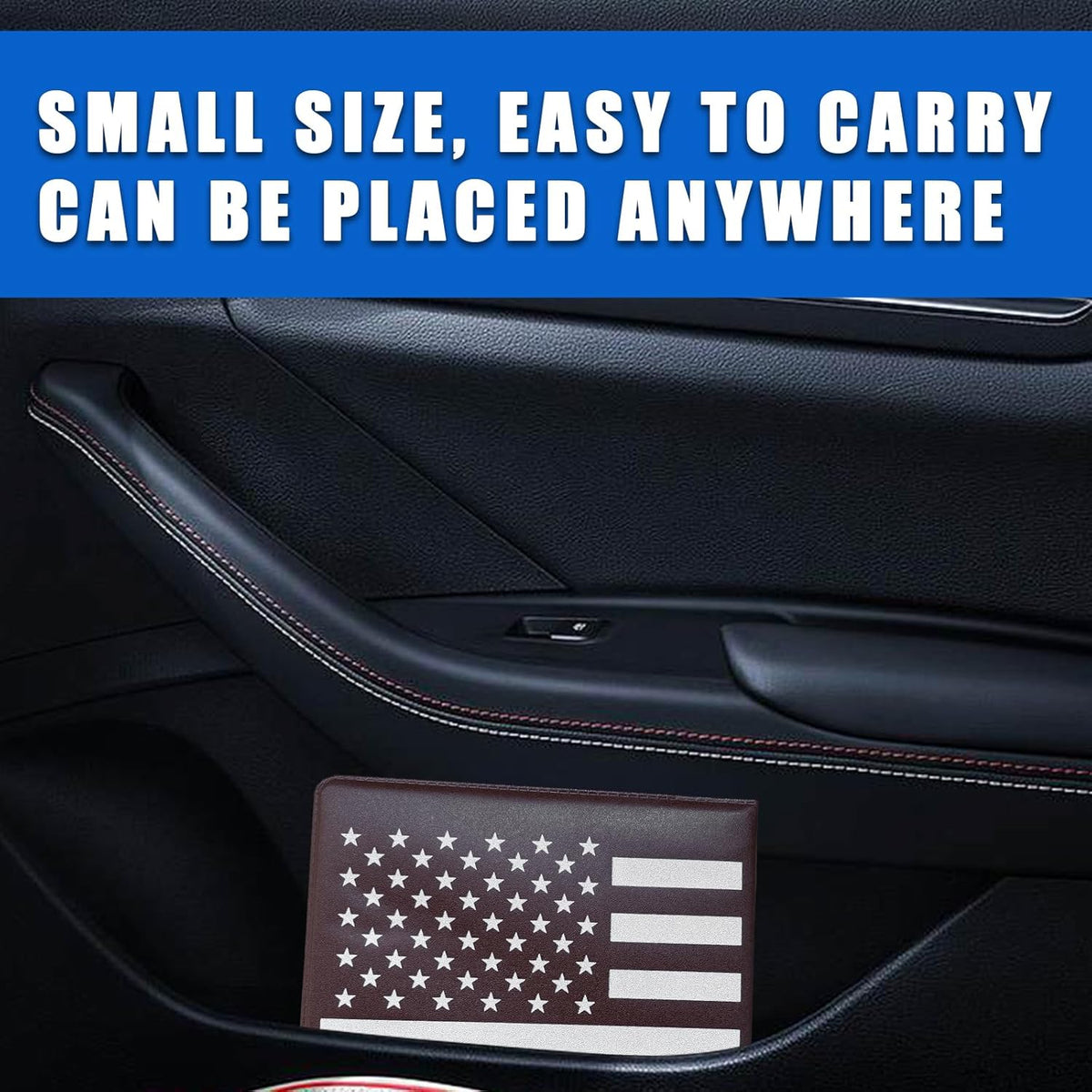Ziciner Car Registration Insurance Holder, 2Pack Essential Auto Card Document Glove Box Organizer with Touch Fastener, Vehicle Interior Accessories Perfect for Most Car, Truck, SUV (Red/Small Car)