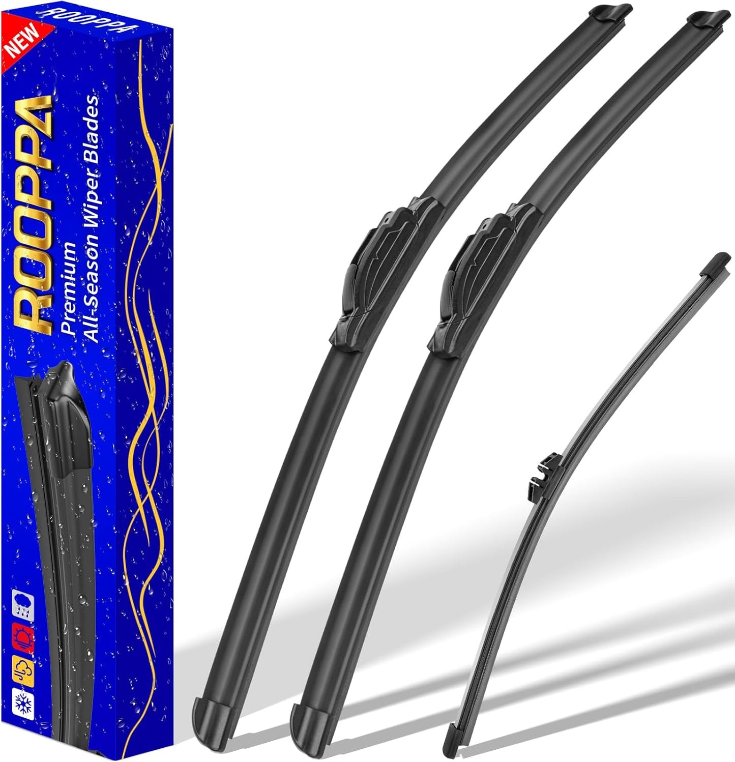 3 wipers Replacement for 2017-2021 2022 Honda CRV CR-V, Windshield Wiper Blades Original Equipment Replacement - 26"/17"/12" (Set of 3) U/J HOOK - Colors A