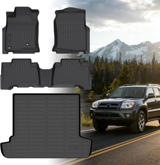 Floor Mats for Toyota Prius 2016 2017 2018 2019 2020 2021 2022(NOT for Prius c or Prius v), Front Rear Mats & Cargo Liner, TPE Non-Slip Waterproof Summer Winter Car Accessories - Colors B