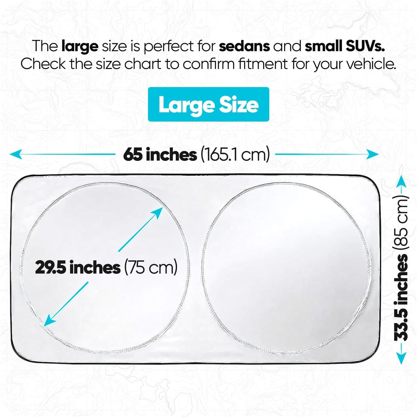 FORTEM Car Sun Shade for Windshield, Reflective Windshield Sunshade, 240T Polyester, Automotive Interior Sun Protection, Ultimate Heat and UV Shield, Foldable, Storage Bag