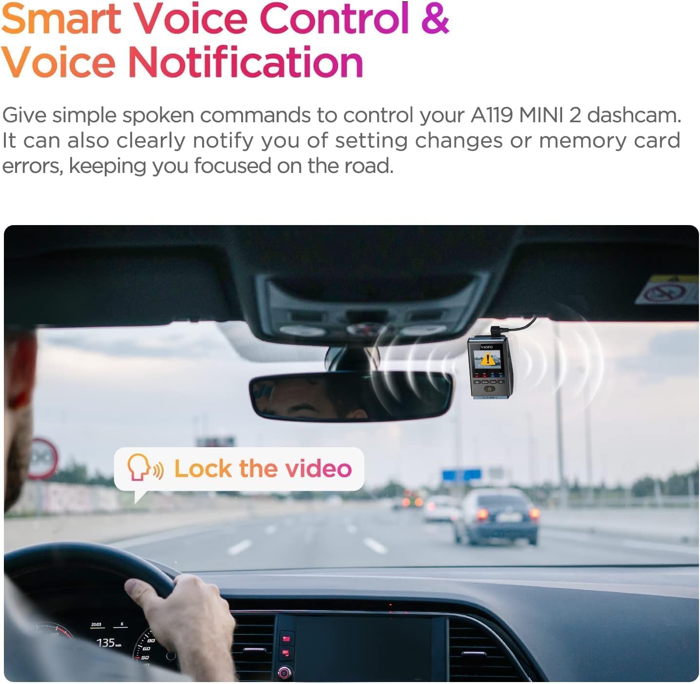 VIOFO Dash Cam A119 Mini 2, STARVIS 2 Sensor, 2K 60fps/HDR 30fps Voice Control Car Dash Camera with 5GHz Wi-Fi GPS, Night Vision 2.0, 24H Parking Mode, Supercapacitor (SD Card Not Included)