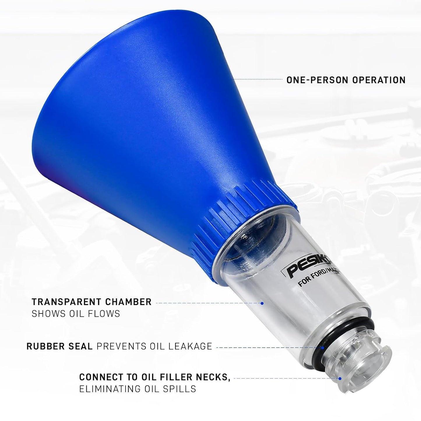 Engine Oil Funnel Spill-Free Hands-Free Compatible with Buick, Cadillac, Chevrolet, and GMC Vehicles for Fast & Easy Oil Change